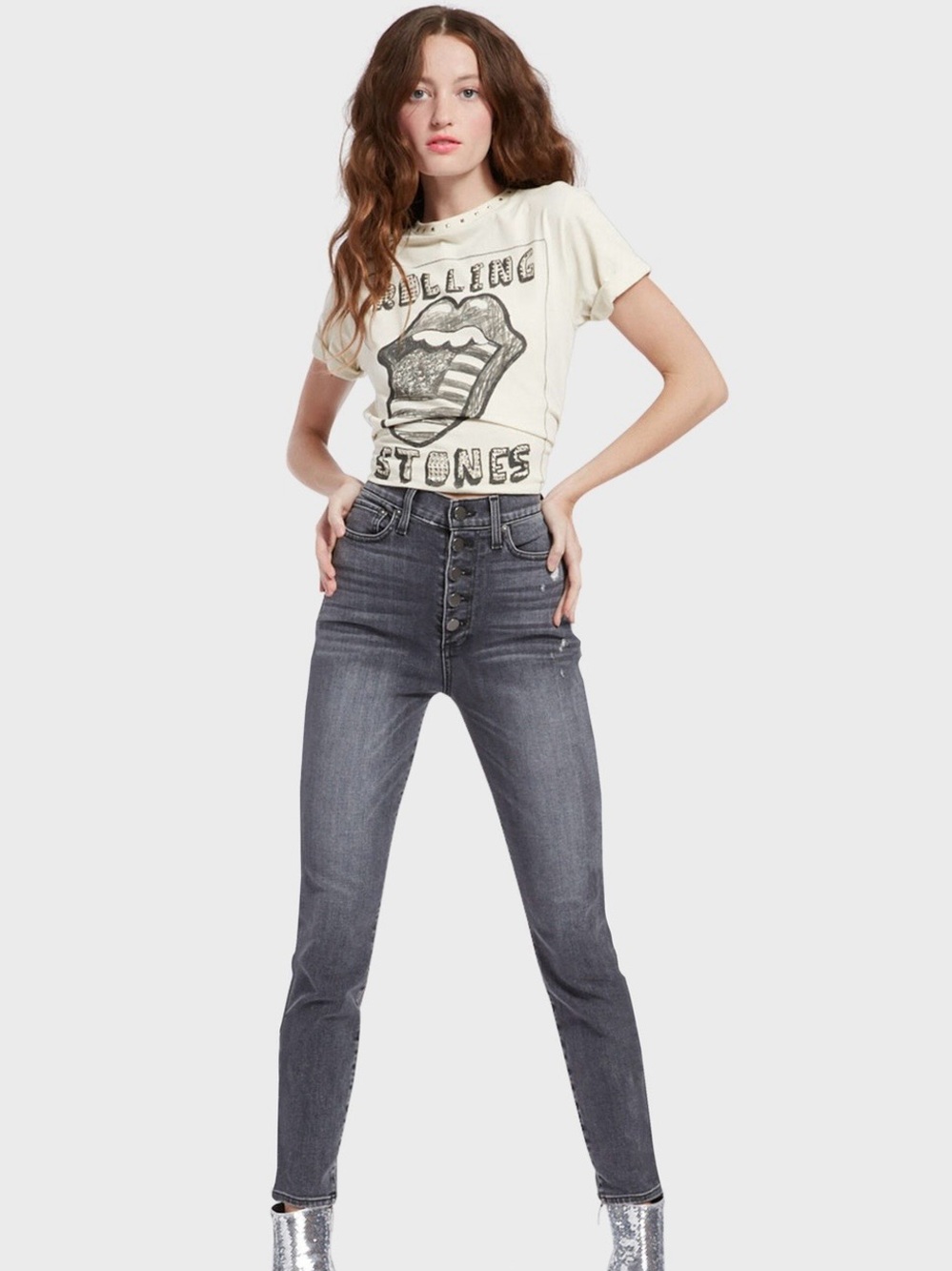 Alice + Olivia black Skinny Jeans with Button-Fly